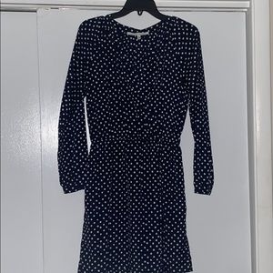 Blue and while Polkadot dress